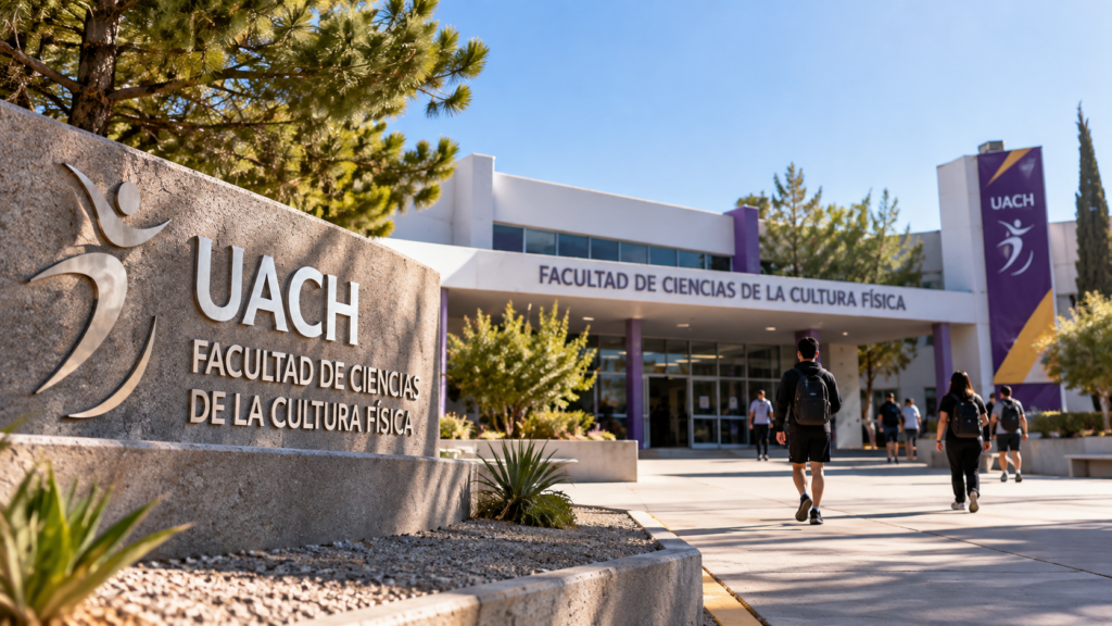 Representación de la Facultad de Ciencias de la Cultura Física de la UACH con estudiantes